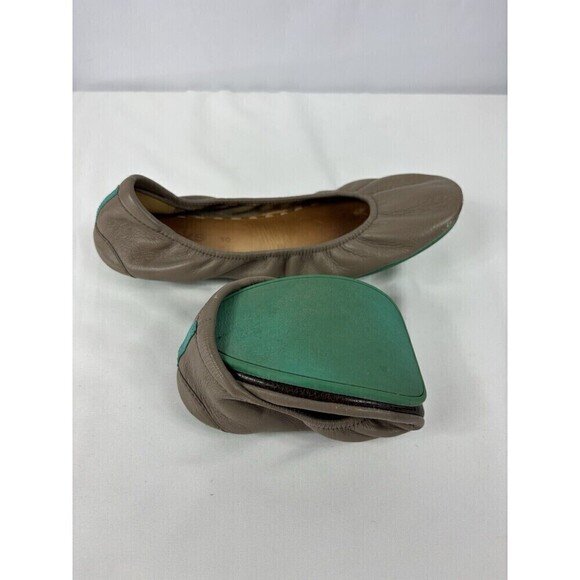 Tieks by Gavriel Ballet Flats Taupe Brown Leather 10 Foldable - Picture 11 of 15